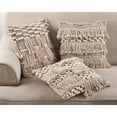 thumbnail image 4 of Saro Lifestyle Moroccan Wedding Blanket Style Fringe Cotton Down Filled Throw Pillow, 4 of 4