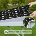 thumbnail image 6 of Black White Cat Moon Star Pattern Square Fitted Tablecloth with Elastic Edge,Square Table Cover,Washable Elastic Table Cover for Home Kitchen Party Decor 36"x36", 6 of 6