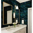 thumbnail image 4 of S4Sassy Peel and Stick Wall Covering, Outline Floral Leaf Print Removable Walls Wrap - Blue Instant Wall Makeover Mural for Bathroom, Closet Interior - Self-Adhesive Wallpaper Vinyl - 25"x60", 4 of 9