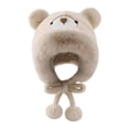thumbnail image 3 of Segolike Cute Stuffed Bear Ear Hat Comfortable Animal Headgear for Girls Camping Holidays Beige, 3 of 8