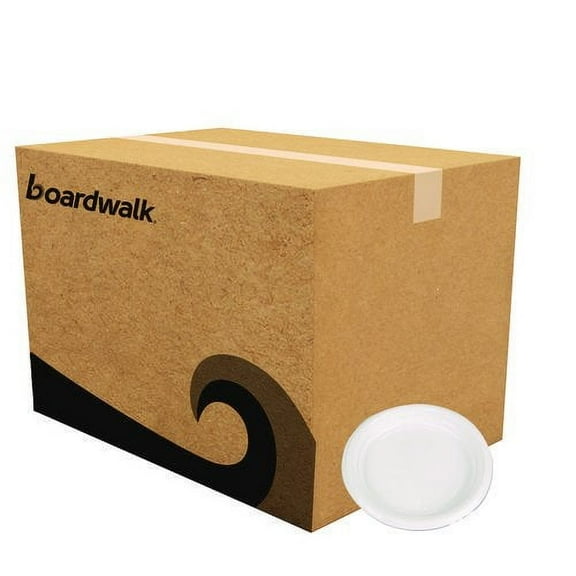 Boardwalk Hi-Impact Plastic Dinnerware, Plate, 6" Diameter, White, 1000/Carton -BWKPLTHIPS6WH