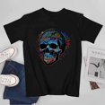 thumbnail image 3 of Skull T-shirt Skull Unisex T-shirt Unisex tees Casual Cotton Colorful Printing, 3 of 5