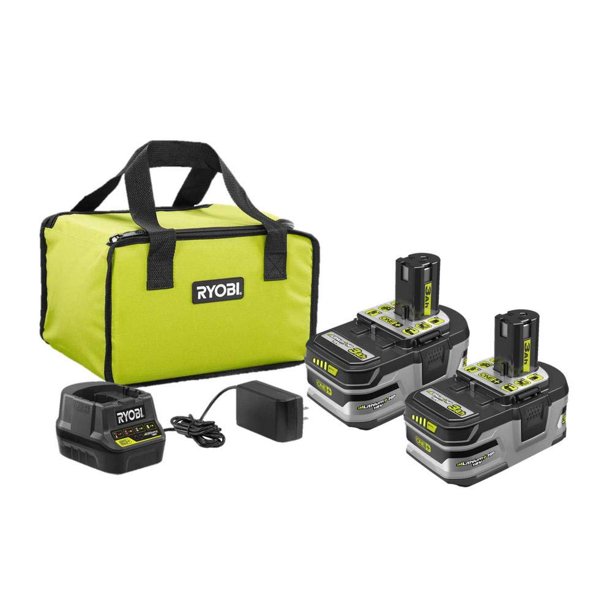 RYOBI 18V ONE+ Lithium+ 3.0 Ah Battery 2Pack Starter Kit with Charger