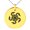 Gold, variant on Stainless Steel Greek Mythology Hydra Engraved Small Medallion Circle Charm Pendant Necklace