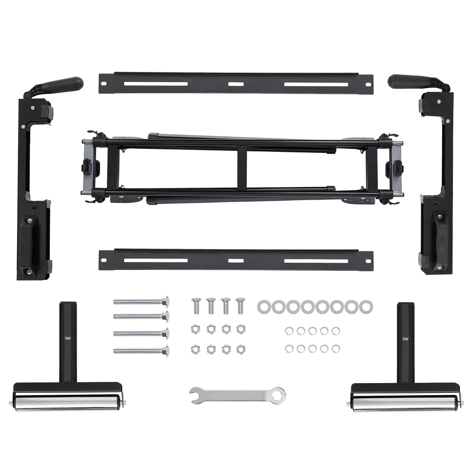 Miter Saw Stand Universal Folding Saw Table, Adjustable 76.8" Support Frame with Quick Release Mounting Brackets, 440 LBS Load Capacity Heavy-Duty Steel Construction Fits Most Miter Saws and Table Sa
