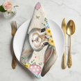 thumbnail image 2 of Retro Easter Bunny Cloth Napkins, Spring Easter Eggs Floral Botanical Washable and Reusable Dinner Napkins Set of 2, Table Napkin for Kitchen Party Birthday Wedding Hotel Housewarming 20"x20", 2 of 9