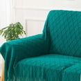 thumbnail image 2 of Knit Diamond Pattern Decorative Throw Blanket for Couch Chair Sofa Home Decor (Emerald, 60"x80"), 2 of 6