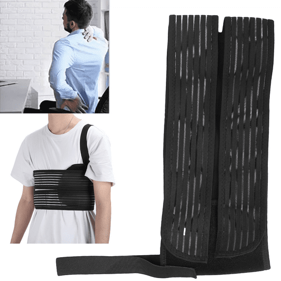 Tebru Broken Rib Brace Elastic Chest Wrap Belt For Cracked, Fractured Dislocated Ribs
