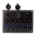 thumbnail image 1 of Marine Rocker Switch Panel, ON Off Toggle Switch Pre Wired Overload  6 Gang SPST  For Truck For Car, 1 of 8