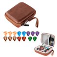 thumbnail image 3 of Guitar Picks Holder Case with 15Pcs Picks Plectrums Bag for Guitar Picks Acoustic Strings , Brown, 3 of 8