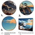 thumbnail image 3 of Designart "Sunset on the Italian Coast Hidden Gems II" Landscapes Framed Wall Art Decor - Global Yellow Landscape Italy Hallway Framed Wall Art Decor, 3 of 6