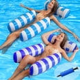 thumbnail image 1 of Hamaca de Agua Inflable 4 en 1, Paquete de 2 Hamaca Flotante para Piscina, Inflable Alberca, Cama de Piscina Inflable Plegable con 1 Bomba de Aire, Adecuado para Juegos de Verano, Fiestas en la Playa, 1 of 4