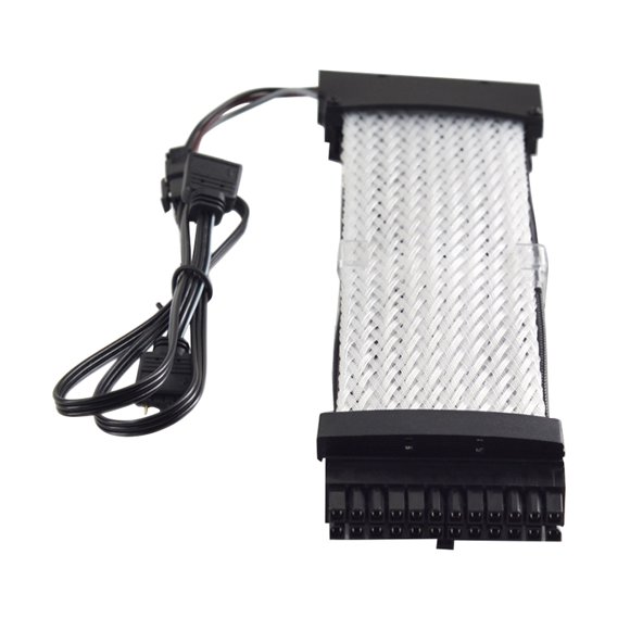 Cable de extensión RGB de 24 pines con funda para fuente de alimentación, cable de extensión para placa base ATX