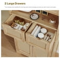 thumbnail image 6 of Tall Storage Cabinet with 2 Drawers & Adjustable Shelves, Rattan Cabinet, Kitchen Storage Cabinet, Pantry Cabinet with 4 Doors, Tall Cabinet for Living Room, Kitchen, Home Office, Natural, 6 of 8