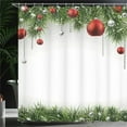 Clearance! Ikeay Christmas Shower Curtain Classical Christmas Ornaments