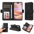 thumbnail image 1 of Funda GANGXUN para iPhone 16 con diseño acolchado elegante, cuero PU, protección total y ajuste preciso, 1 of 5