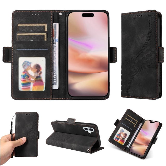 Funda GANGXUN para iPhone 16 con diseño acolchado elegante, cuero PU, protección total y ajuste preciso