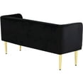 thumbnail image 4 of Meridian Furniture Audrey Black Velvet Bench, 4 of 6