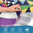 thumbnail image 5 of Yayeee Kitchen Curtains Tier Set of 2 Light Filtering 57"x36" Over Sink Window Panels, Purple Wavy Plaid, 5 of 7