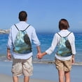 thumbnail image 5 of Honeii Majestic Eagle Over Castle Print Drawstring Backpack,Drawstring Bags String Backpack Gym Cinch Sack Backpack Sport Bag Draw-Small, 5 of 6