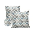 thumbnail image 2 of Moroccan Geometric Quatrefoil Plaid Outdoor Pillow Covers Waterproof Throw Pillow Cover 20x20 Set of 2,Square Decorative Pillowcases Cushion Case for Patio Sofa Couch,Blue Grey Tile Lattice on Linen, 2 of 7