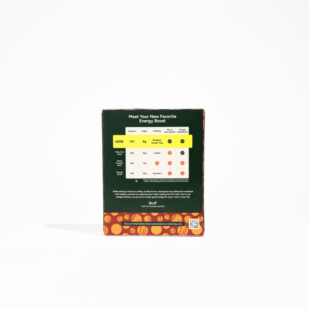 Verb Caffeinated Snack Bars, Chocolate Peanut Butter Cup 16ct box