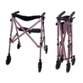 thumbnail image 2 of Andador con ruedas Stander Wonder, ligero, plegable y compacto, ideal para personas mayores y adultos. Ruedas de 6 pulgadas, frenos con bloqueo y asiento acolchado con respaldo. Color: rosa real., 2 of 5