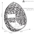 thumbnail image 3 of Sunnydaze Outdoor Resin Wicker Patio Caroline Lounge Hanging Basket Egg Chair with Cushions - Beige - 2pc, 3 of 6