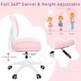 thumbnail image 6 of COSVALVE Height Adjustable Kids Study Chair Ergonomic Boys Girls Computer Chair with Wheels(Pink), 6 of 16