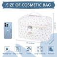 thumbnail image 2 of Bolsa de maquillaje Gosect, grande, de viaje, acolchada, de algodón, con estampado floral, color blanco, 2 of 6
