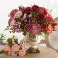 thumbnail image 5 of kkbbma under $5 Premium Silk Flowers Bouquet, Artificial Floral Arrangements, Fake Flower for Wedding Bridal Bouquets, Home Decorations, Baby Shower, Table Centerpieces, 5 of 9