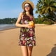 thumbnail image 3 of Easygdp Leaf And Fruit para Vestido Transpirable de Mujer, Vestido Suelto de Manga Corta con Pliegues y Bolsillos para el Verano, 3 of 7