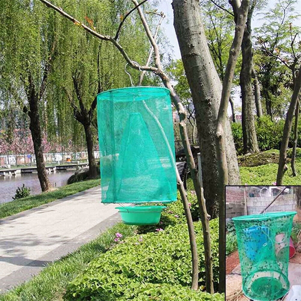 Lohoms Ranch Fly Traps, 10 Packs Outdoor Fly Trap Catcher Killer Bug Pest Cage Net, Reusable Hanging Fly Trap, For Horses