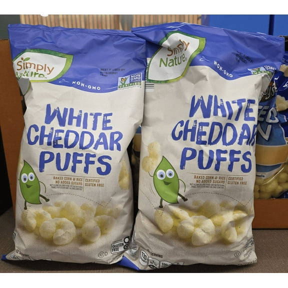 Simply Nature NON-GMO Gluten Free White Cheddar Puffs 4oz 113g (2 Bags)
