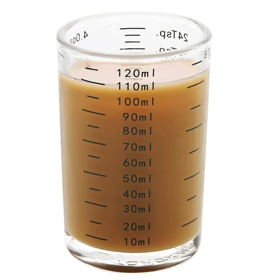 Sturdy 120ml Glass Kitchen Measuring Tool Precise Measuring Glass Cup with 120ml Capacity for Balanced Recipe Preps