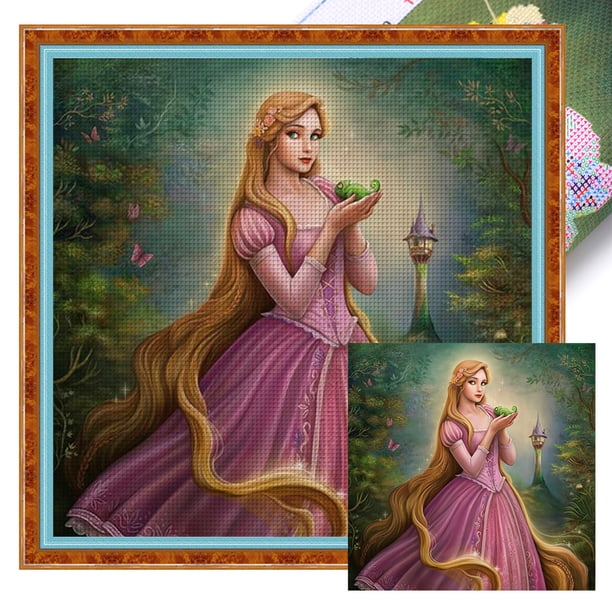 Hilo Algodón Bordado Punto Impresión 11CT Cruz Princesa Lepe 40x40cm