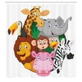 thumbnail image 3 of Ambesonne Colorful Shower Curtain, Exotic Savannah Animals, 69"Wx70"L, Multicolor, 3 of 5