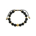 thumbnail image 3 of West Coast Jewelry Men's Onyx Stone Steel Bead Adjustable Bracelet, 3 of 4