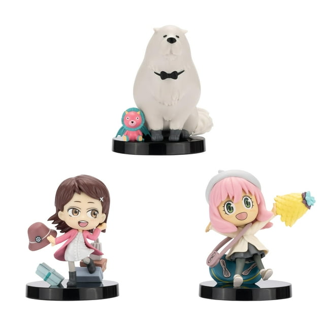 Total Anime Spyxfamily Chibi a escala de 2 pulgadas, paquete de 3: tres minifiguras a escala de 2 pulgadas con bases de exhibición