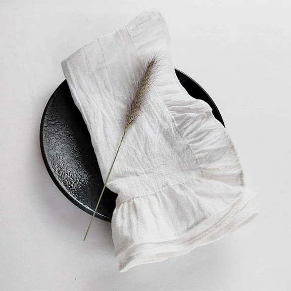 Placemats for Table Cotton 100% Ruffule Napkins for Plates Soft Flounced Wedding Decoration House Warming Gift Table Decor Party