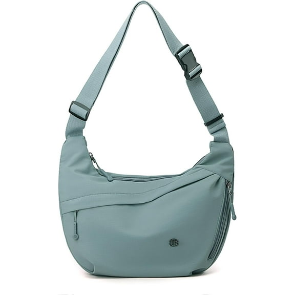 Nylon Crescent Cross body Bag for Women, Casual Medium Lightweight Shoulder Tote Handbag Travel Purse with Adjustable Strap