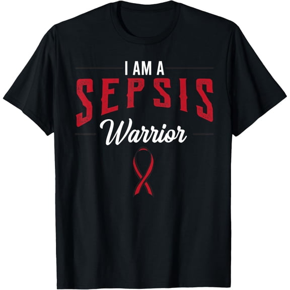 Premium Comfort - Sepsis Awareness Ribbon Warrior Patient Septicemia Advocate T-Shirt