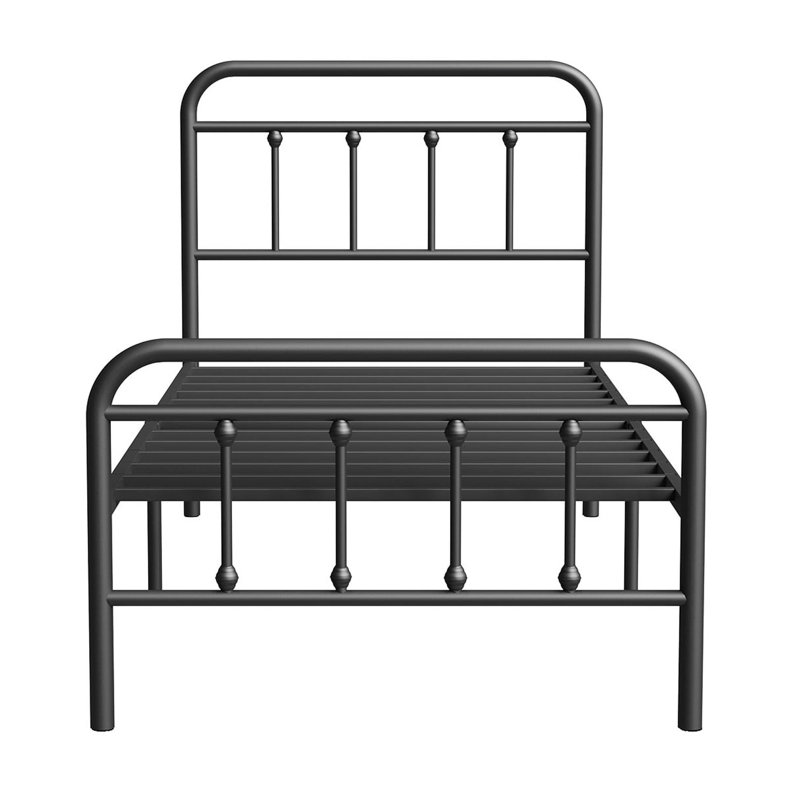 Novilla Metal Bed Frame Twin Size - Modern Minimalist Victorian Style with Headboard