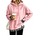 thumbnail image 2 of Oversized Hoodies for Women 2 in 1 Layered Hooded Sweatshirt Y2k Lightweight Plaid Fall Sweatshirt Teacher Cute Pullover Hoodies Comfort Graphic Hoodie Airport Sweat Shirt, 2 of 6