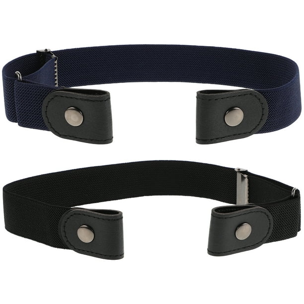 Cinturón elástico cómodo sin hebilla para hombre y mujer, 2 unidades, ajustable e invisible, para jeans y pantalones