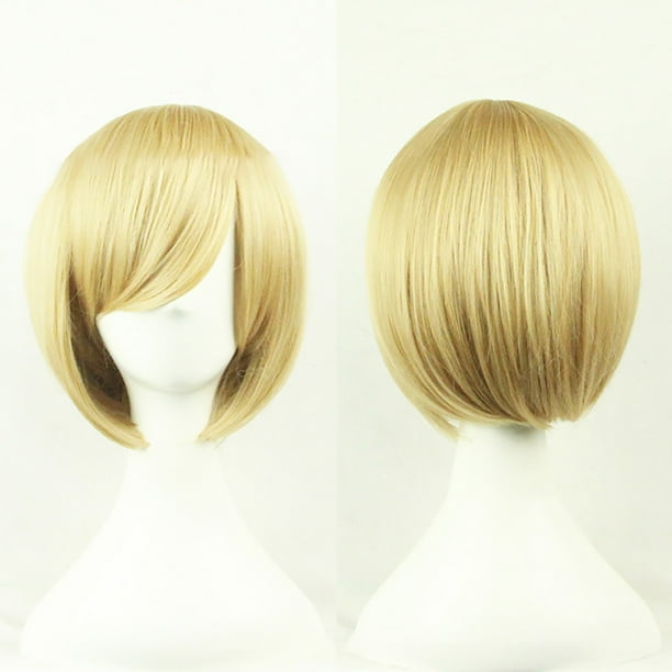 Pelucas con flequillo para mujer, peluca ondulada suelta, peluca de moda para chica, peluca natural corta y recta, flequillo inclinado, peluca recortada con bandas para el cabello en la cara.