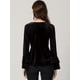 thumbnail image 4 of Blusa de terciopelo con cuello en V Allegra K Negro L, 4 of 6