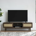 thumbnail image 4 of Mopio Haylee Modern Farmhouse Rattan 59" TV Stand Oak up to 60 inch TV Engineered Wood, 4 of 9