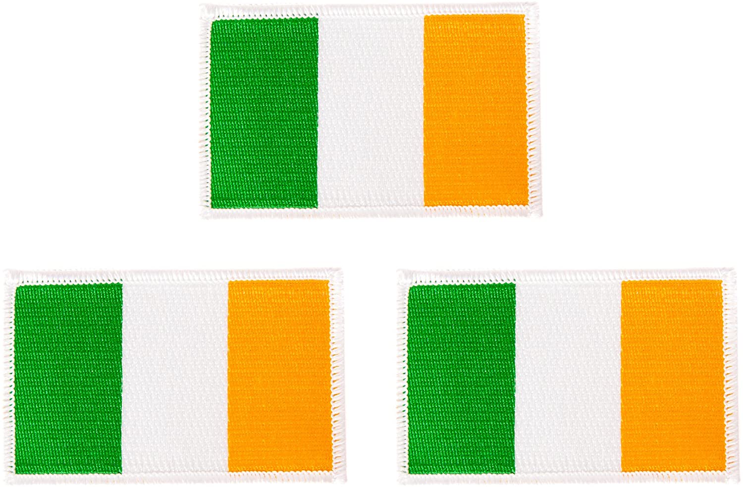 Ireland Flag Patch Bulk 3Pack 3.5Wx2.25H State Iron On Sew Embroidered