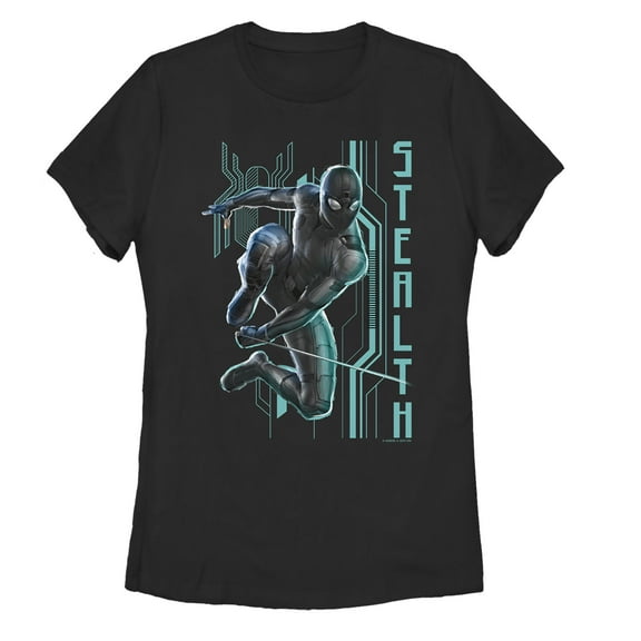 Women's Marvel Spider-Man: Far From Home Stealth Tech  Graphic Tee Black Small